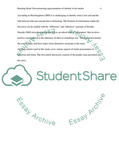 Deconstructing Representations of Identity in the Media