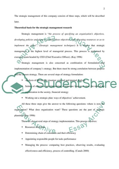 Strategic Management in Public Sector - Glaxo and Reuters