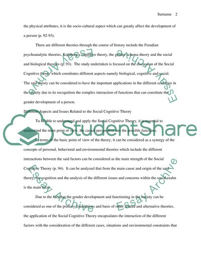 Social Cognitive Theory of Gender Development and Functioning