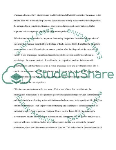 Effective Communication in Radiotherapy