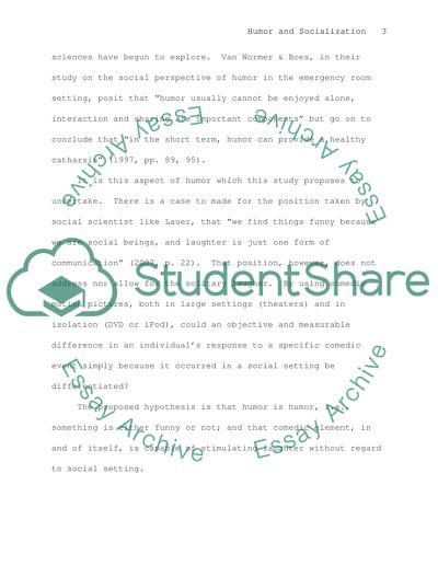 Humor and Socialization