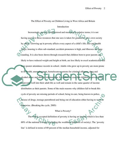 The Effect of Poverty on Children Living in West Africa and Britain