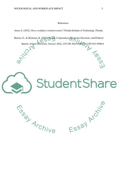 Sociological and Workplace Impact