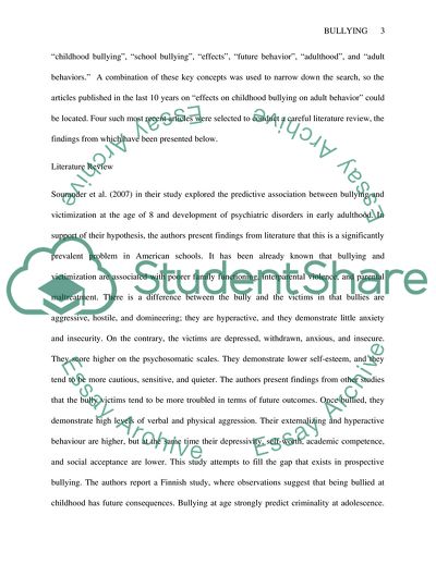 Effects of Childhood Bullying on Adult Personality