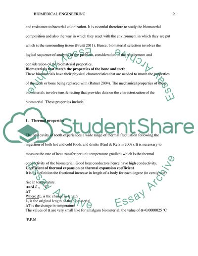 Biomedical Engineering: Biomaterials