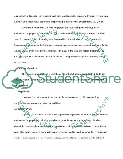 Tthe Environmental Advantages on the Use of Green Roofs in Buildings in the UK