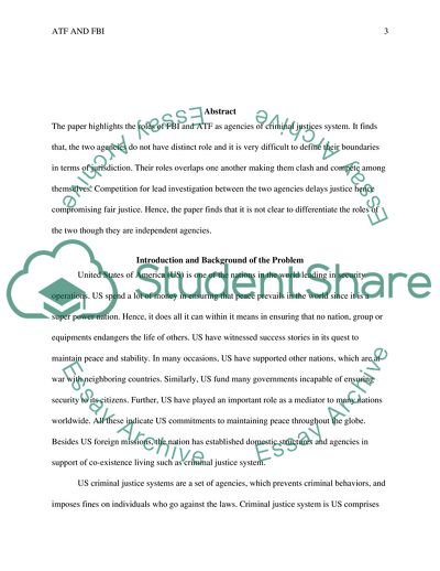 The Roles of FBI and ATF as Agencies of Criminal Justices System