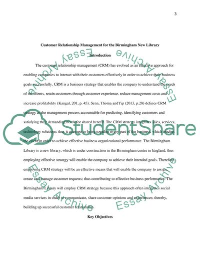 Customer Relationship Management for the Birmingham New Library