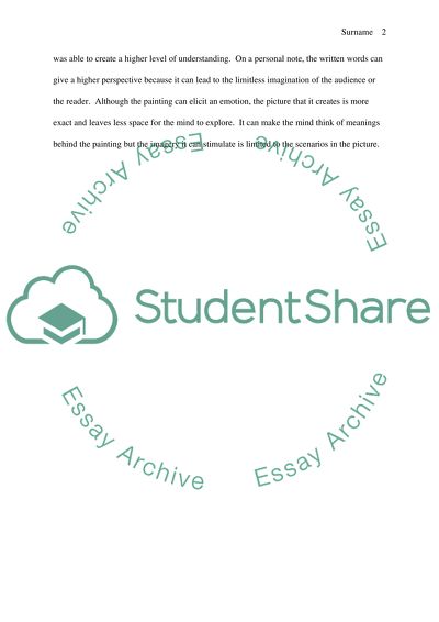 An Analysis of an Image and Text of Works of Art