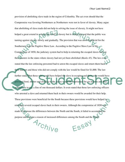 The Compromise of 1850: the South and the North