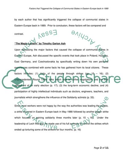 Factors that Triggered the Collapse of the Communist States in Eastern Europe