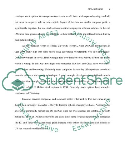 The adoption of International accounting standards