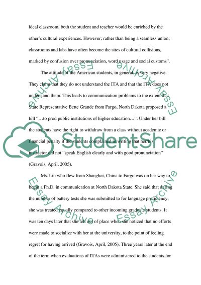 Literature review of international teaching assistant issues in U.S. universities