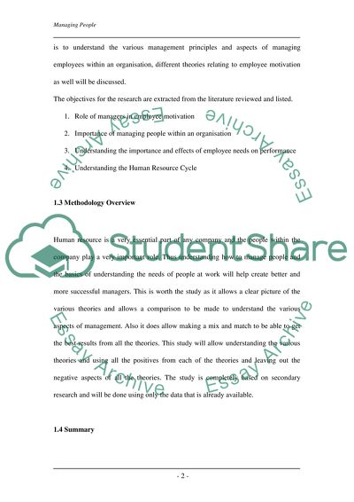 Dissertation, Title question - How do managers motivates employees