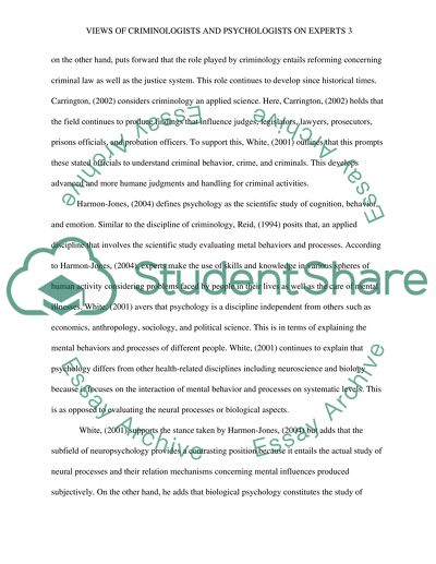 Experts in Criminology and Psychology