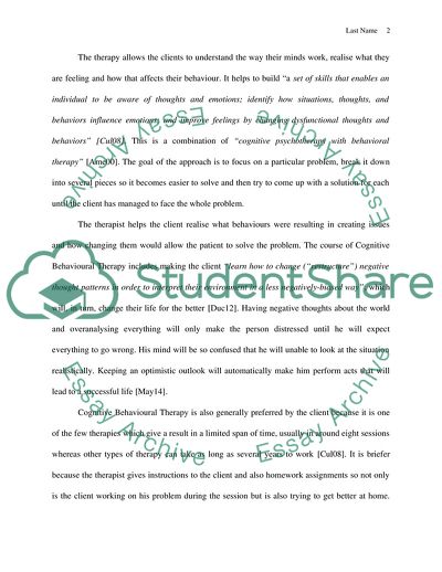 Treating Depression by using Cognitive Behavioural Therapy