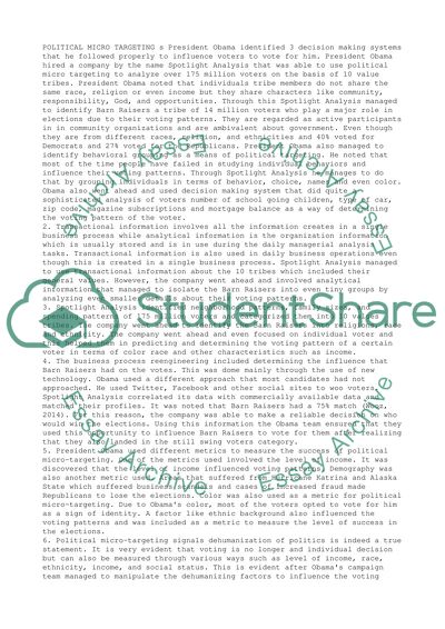 Political Micro Targeting