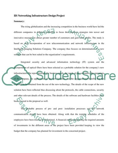 IIS Networking Infrastructure Design Project