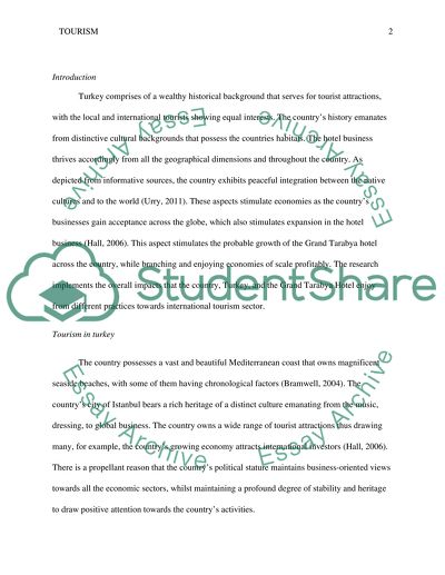 Tourism in Turkey and the Grand Tarabya Hotel