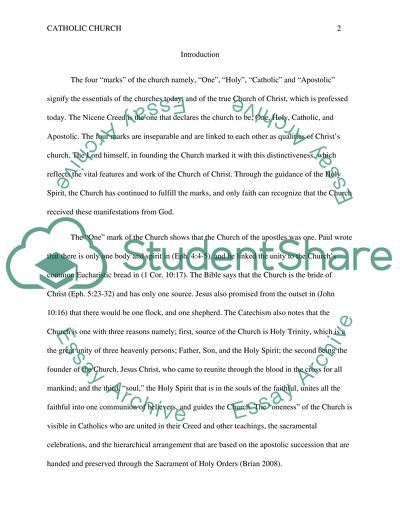 The Significance of the Four Marks of the Church - One, Holy, Catholic and Apostolic