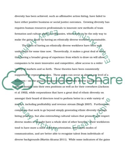 The Human Resources Implications of Greater Ethnic Diversification