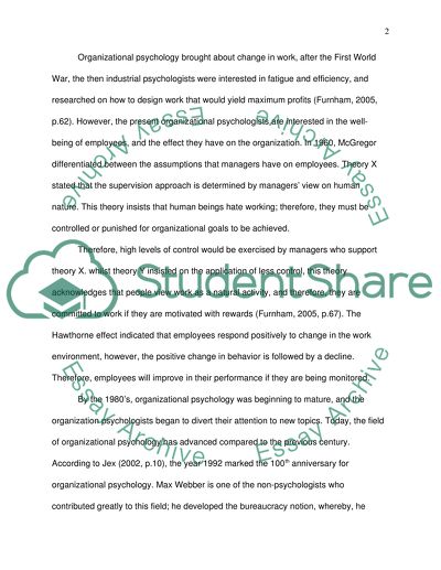 What is Organizational Psychology Letter