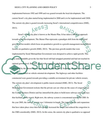 Seoul City Planning and Green Policy
