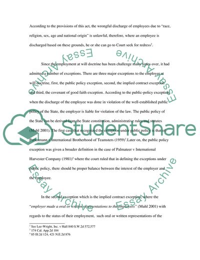 The Doctrine of the Employment