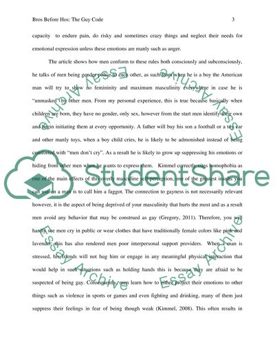 Bros before hoes: the guy code