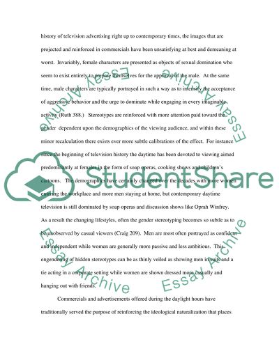 Television Advertising and Gender Stereotypes