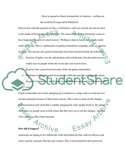 Urban studies: what is a gated community