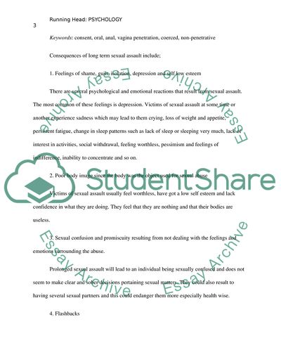 Long Term Consequences of Sexual Assault