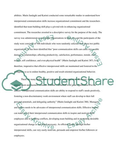 Interpersonal Communication