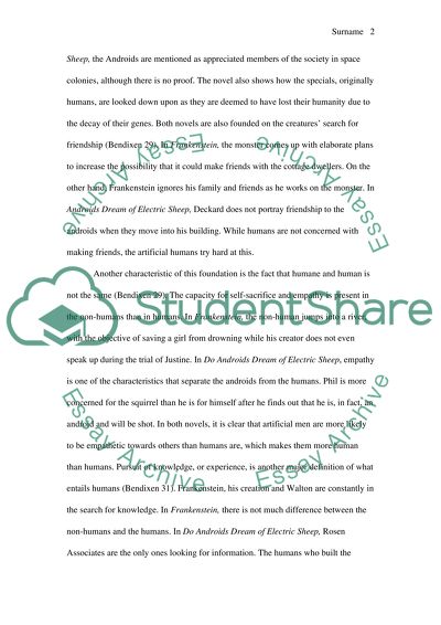 Do Androids Dream of Electric Sheep and Frankenstein