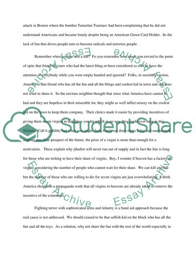 Mock solution satire on the war on terror