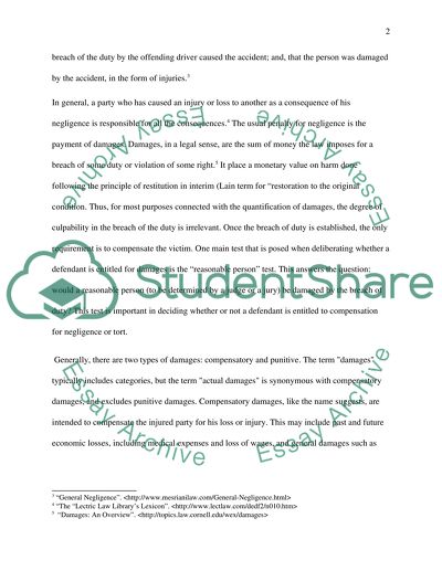 Negligence Gives Rise to a Cause of Action