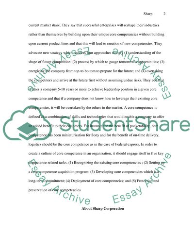 Core Competence of Sharp Corporation
