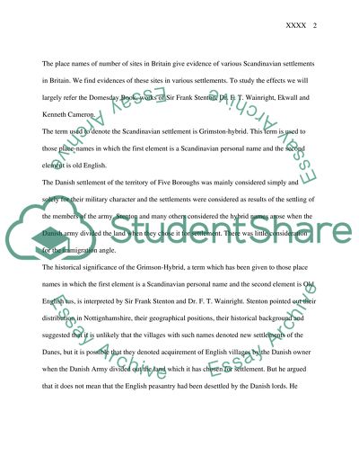 To What Extent Can Place-Names Be Used as Evidence for Scandinavian Settlement in Britain