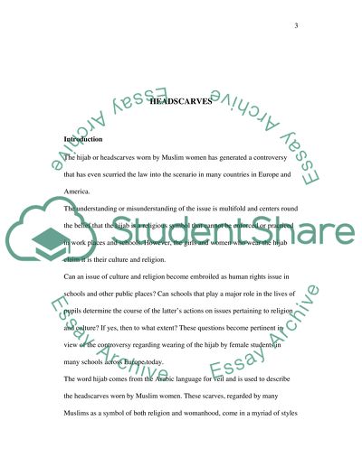 Controversy of Wearing Headscarves