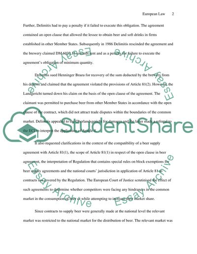 European Law and the Court of Justice in Delimitis