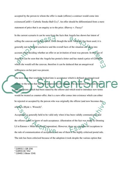 Offer, Invitation to Treat, Acceptance, Counter-offer and the Postal Rule