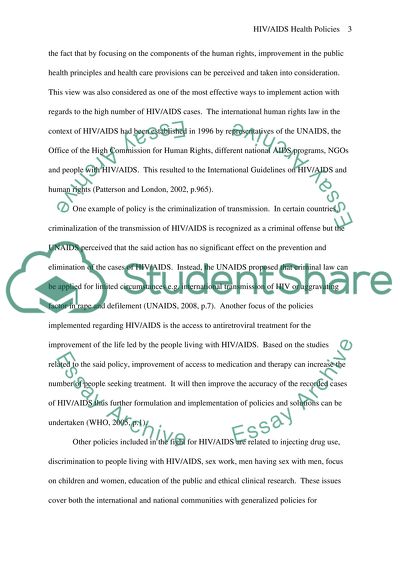 The Different Policies Related to HIV and AIDS