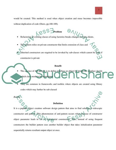 Creational Design Patterns in Detailed Design and Design Logic Patterns