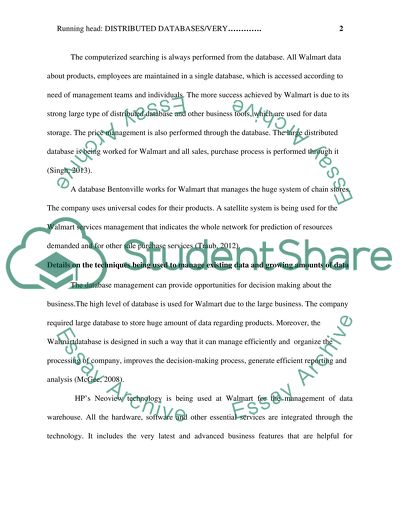 Distributed Databases/Very Large Databases