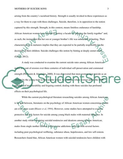 Mothers of Suicide Sons