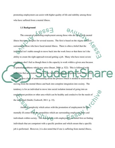 Employment of People with Severe Mental Illness