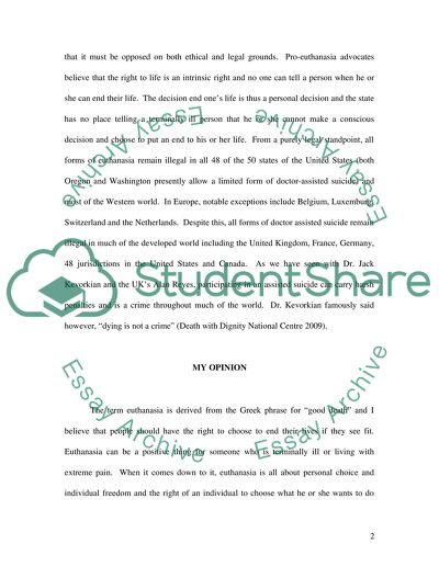 My point of view on assisted suicide