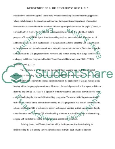 Implementing GIS in the Geography Curriculum