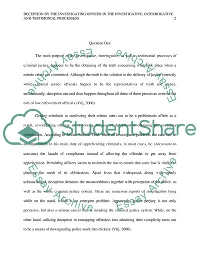 Deception within the Criminal Justice System