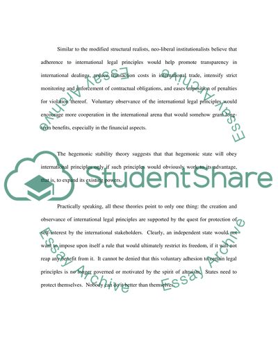 Role of the US in International Legal Principles
